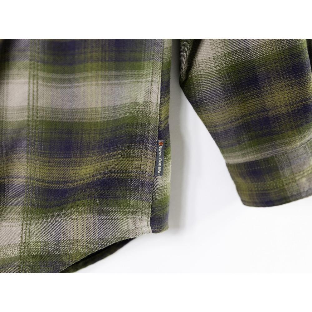 Royal Robbins Mens Plaid Flannel Shirt Green Navy Blue Long Sleeve Small Regular - Picture 3 of 8